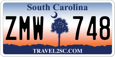 SC license plate ZMW748
