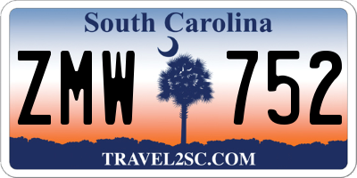 SC license plate ZMW752