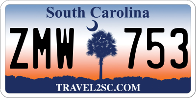 SC license plate ZMW753