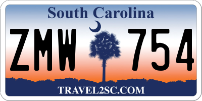 SC license plate ZMW754