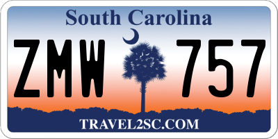 SC license plate ZMW757