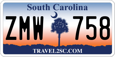 SC license plate ZMW758