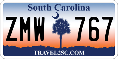 SC license plate ZMW767