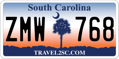SC license plate ZMW768