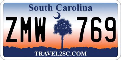 SC license plate ZMW769