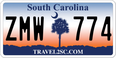 SC license plate ZMW774