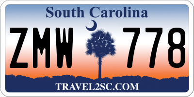 SC license plate ZMW778