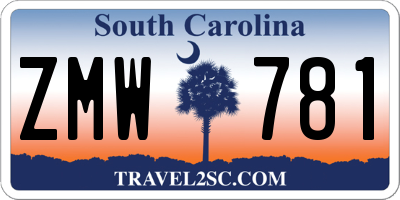 SC license plate ZMW781