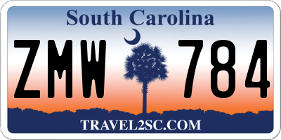 SC license plate ZMW784
