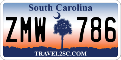 SC license plate ZMW786