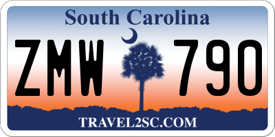 SC license plate ZMW790