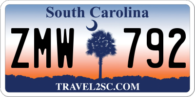 SC license plate ZMW792