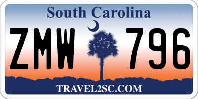 SC license plate ZMW796