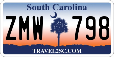 SC license plate ZMW798