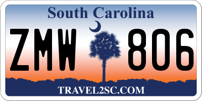 SC license plate ZMW806