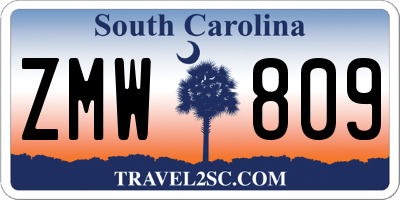 SC license plate ZMW809