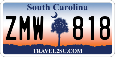 SC license plate ZMW818