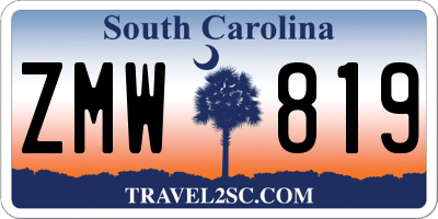 SC license plate ZMW819