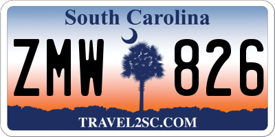 SC license plate ZMW826