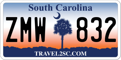 SC license plate ZMW832