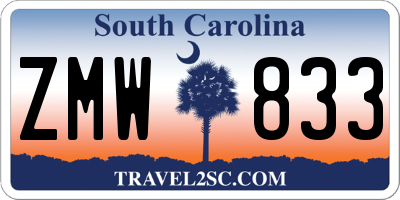 SC license plate ZMW833