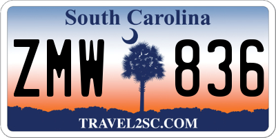 SC license plate ZMW836