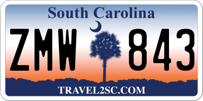 SC license plate ZMW843