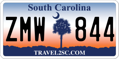 SC license plate ZMW844