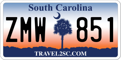 SC license plate ZMW851