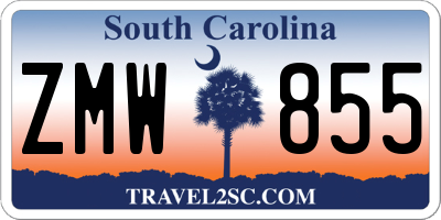 SC license plate ZMW855