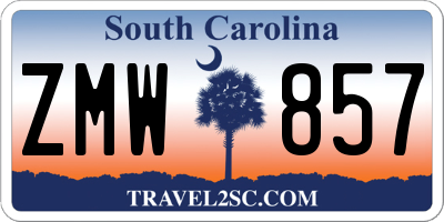 SC license plate ZMW857