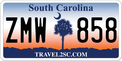 SC license plate ZMW858