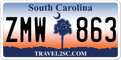 SC license plate ZMW863