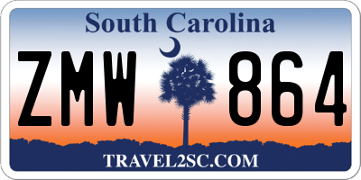 SC license plate ZMW864