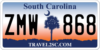 SC license plate ZMW868