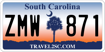 SC license plate ZMW871