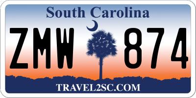 SC license plate ZMW874