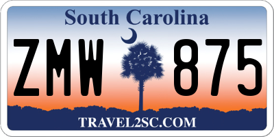 SC license plate ZMW875
