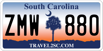 SC license plate ZMW880