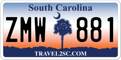 SC license plate ZMW881