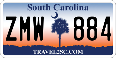 SC license plate ZMW884