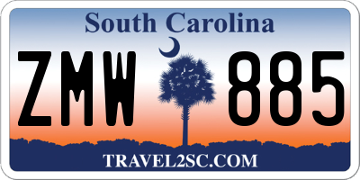 SC license plate ZMW885