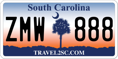 SC license plate ZMW888