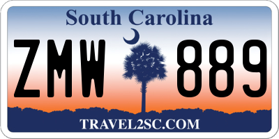 SC license plate ZMW889