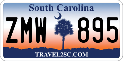 SC license plate ZMW895