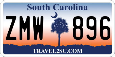 SC license plate ZMW896