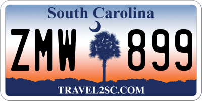 SC license plate ZMW899