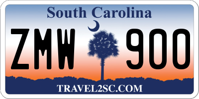 SC license plate ZMW900