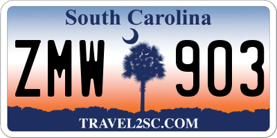 SC license plate ZMW903