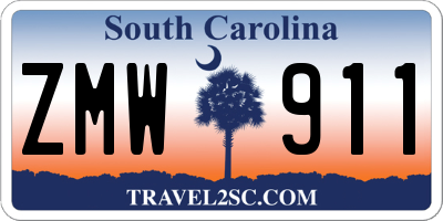 SC license plate ZMW911